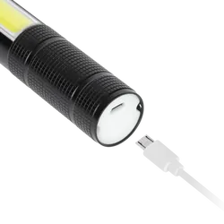 Akumulatorowa latarka ręczna ewakuacyjna REBEL LED COB ZOOM akumulator USB   młotek do szyb   nóż do pasów   magnes