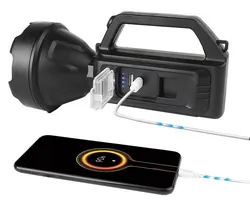 Akumulatorowa latarka ręczna solarna LTC szperacz LED 500lm powerbank