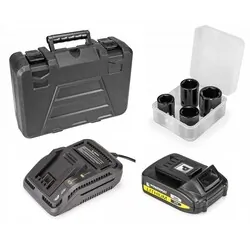 Akumulatorowy klucz udarowy 2Ah 20V Powermat PM-AKU-20V-2A   walizka