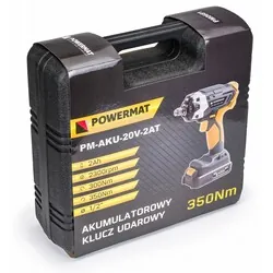 Akumulatorowy klucz udarowy 2Ah 20V Powermat PM-AKU-20V-2AT   walizka