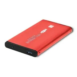 Aluminiowa obudowa zewnętrzna USB 3.0/SATA3 Qoltec dla dysków HDD/SSD 2.5" - czerwony