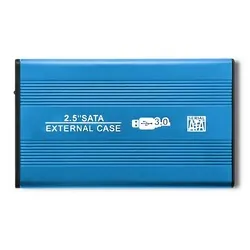 Aluminiowa obudowa zewnętrzna USB 3.0/SATA3 Qoltec dla dysków HDD/SSD 2.5" - niebieski