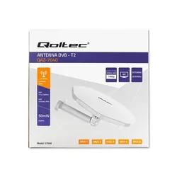 Antena DVB-T2 Qoltec VHF UHF 4K dookólna zewnętrzna - biała