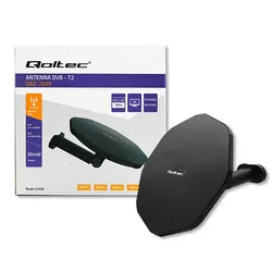 Antena DVB-T2 Qoltec VHF UHF 4K dookólna zewnętrzna - czarna