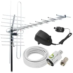 Antena kierunkowa zewnętrzna DVB-T VHF/UHF MUX8   kabel 5m - zestaw do odbioru DVB-T2