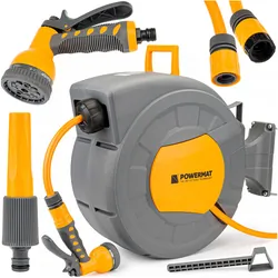 Automatyczny bęben zwijacz z wężem ogrodowym 20m 1/2" Powermat PM-ABNW-20T