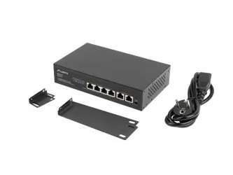 Switch LANBERG 4x 100MB POE+/2x 100MB FAST  ETHERNET 60W do szafy RACK 10&quot;/19&quot;