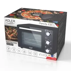 Piekarnik elektryczny 22 L Adler AD 6024   blacha do pieczenia   ruszt z uchwytem