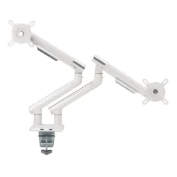 Uchwyt biurkowy gazowy do 2 monitorów LED/LCD 17-32 cala + 2xUSB - ART L-20GD biały