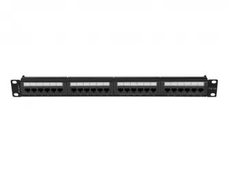 Patch panel 24x port 1U LANBERG do szafy RACK 19&quot; KAT.6A czarny