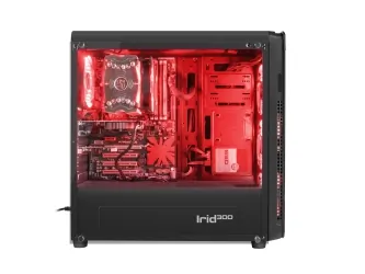 Obudowa GENESIS IRID 300 RED MIDI TOWER Z OKNEM, REG. OBR., USB 3.0, BEZ PSU