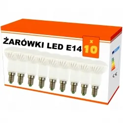 Zestaw 10x  żarówek "R50" LED ceramiczna E14 6W AC230V, 470 lm!,WW,blist