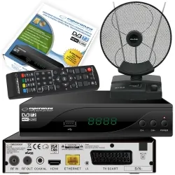 Cyfrowy zestaw telewizji naziemnej DVB-T tuner cyfrowy DVB-T2 H.265/HEVC + antena pokojowa BLOW ATD17