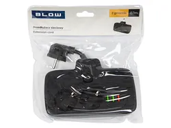 Rozgałęźnik sieciowy BLOW 2 gniazda   3x USB   1x USB-C 10cm - czarny
