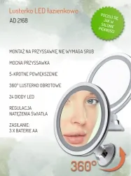 Lusterko łazienkowe LED Adler