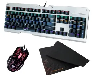 Klawiatura mechaniczna BLOW MECHANICAL RGB podświetlana metalowa + mysz + mata
