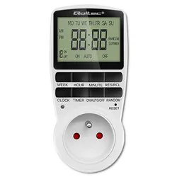 Elektroniczny programator czasowy PC0628 Qoltec 3680W 16A LCD