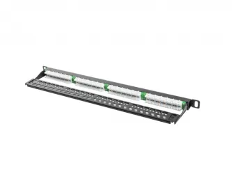 Patch panel 24x port 0.5U LANBERG do szafy RACK 19&quot; KAT.5E czarny