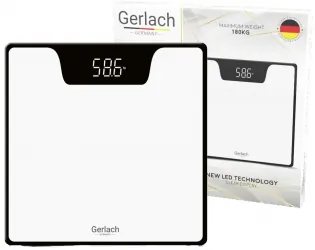 Elektroniczna waga  łazienkowa LED Gerlach GL 8167w do 180 kg biała