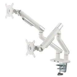 Uchwyt biurkowy gazowy do 2 monitorów LED/LCD 17-32 cala + 2xUSB - ART L-20GD biały