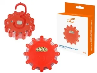 Lampa ostrzegawcza 12+3 LED LTC kempingowa flara na baterie