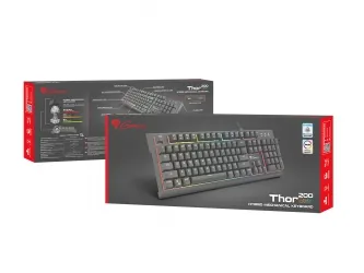 Klawiatura hybrydowa Genesis THOR 200 RGB podświetlana klawiatura + mysz + słuchawki + pad + mata gamingowa dla graczy