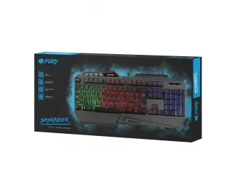 Klawiatura dla graczy z podświetleniem RGB FURY SKYRAIDER + mata + mysz + słuchawki + pad