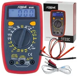 Miernik tester napięcia cyfrowy  XTREME DT33C przewody pomiarowe