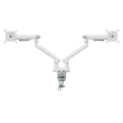 Uchwyt biurkowy gazowy do 2 monitorów LED/LCD 17-32 cala + 2xUSB - ART L-20GD biały