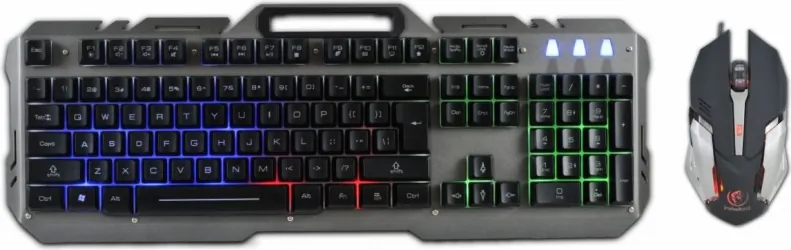 Zestaw gamingowy Rebeltec INTERCEPTOR klawiatura podświetlana + mysz + mata + słuchawki