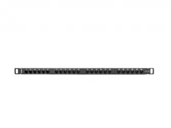 Patch panel 24x port 0.5U LANBERG do szafy RACK 19&quot; KAT.5E czarny