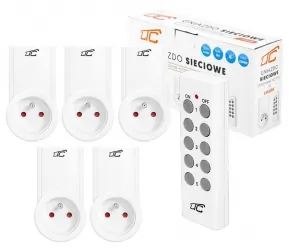Gniazdo sieciowe sterowane pilotem LTC 5x gniazdo zdalnie sterowane