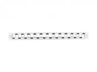 Patch panel pusty 24x port LANBERG do szafy RACK 19" 1U naprzemienny z organizerem do modułów keystone szary
