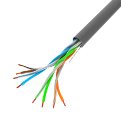 Kabel sieciowy LAN UTP ethernet skrętka RJ45 KAT-5E DRUT CCA szary - 100m
