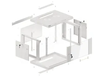Szafa instalacyjna RACK V2 wisząca 19&#039;&#039; 6U 600x450 drzwi szklane Lanberg  - szara