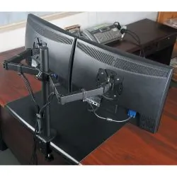 Uchwyt biurkowy do dwóch monitorów  LED/LCD 13-27 cala