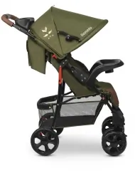 Wózek spacerowy LIONELO EMMA PLUS + tacka i uchwyt na kubek + torba - Forest Green limitowana edycja