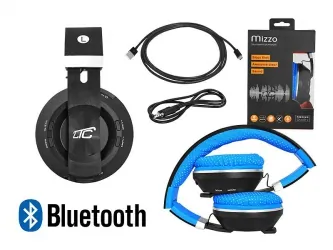 Słuchawki bluetooth LTC MIZZO mikrofon FM SD AUX - niebieskie