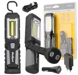 Lampa warsztatowa Rebel LED magnetyczna z akumulatorem + 2 ładowarki