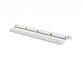 Patch panel 24x port 0.5U LANBERG do szafy RACK 19&quot; KAT.6 szary