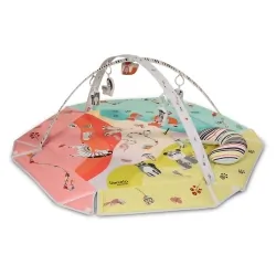Duża mata edukacyjna Lionelo Jenny Multicolor 3w1 z funkcją kojca