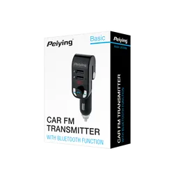 Transmiter FM samochodowy z zestawem głośnomówiącym Peiying Bluetooth 2xUSB