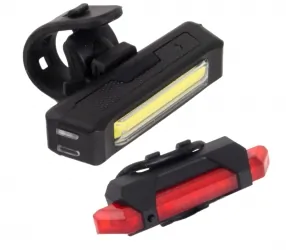 Zestaw lampka rowerowa LED na przód i tył Esperanza ELNATH + VELORUM ładowanie przez USB