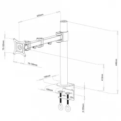 Uchwyt biurkowy do jednego monitora LED/LCD 13-27