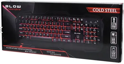 Zestaw Blow klawiatura z podświetleniem LED RED COLD STEEL + mysz + podkładka + głośniki Boogie