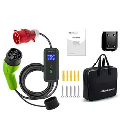 Mobilna ładowarka do samochodów elektrycznych Qoltec złącze EV 2w1 typ 2 7kW 230V CEE 5 PIN