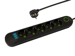 Listwa przedłużacz sieciowy BLOW 5 gniazd   3x USB 2m - czarny