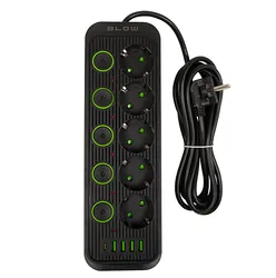 Listwa przedłużacz sieciowy BLOW 5 gniazd   4x USB   1x USC-C 3m - czarny