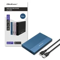 Aluminiowa obudowa zewnętrzna kieszeń na dysk USB 3.0/SSD HDD 2.5" SATA Qoltec Super speed 5Gb/s 2TB - niebieski
