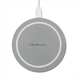 Bezprzewodowa ładowarka indukcyjna Qoltec RING Qualcomm QuickCharge 3.0 10W - szary